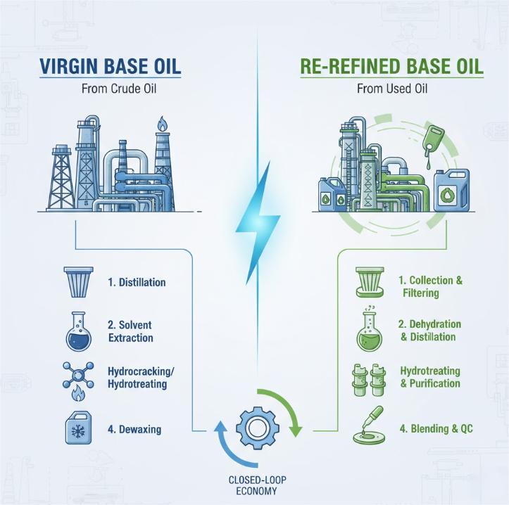 Re-Refined Base Oil vs. Virgin Base Oil